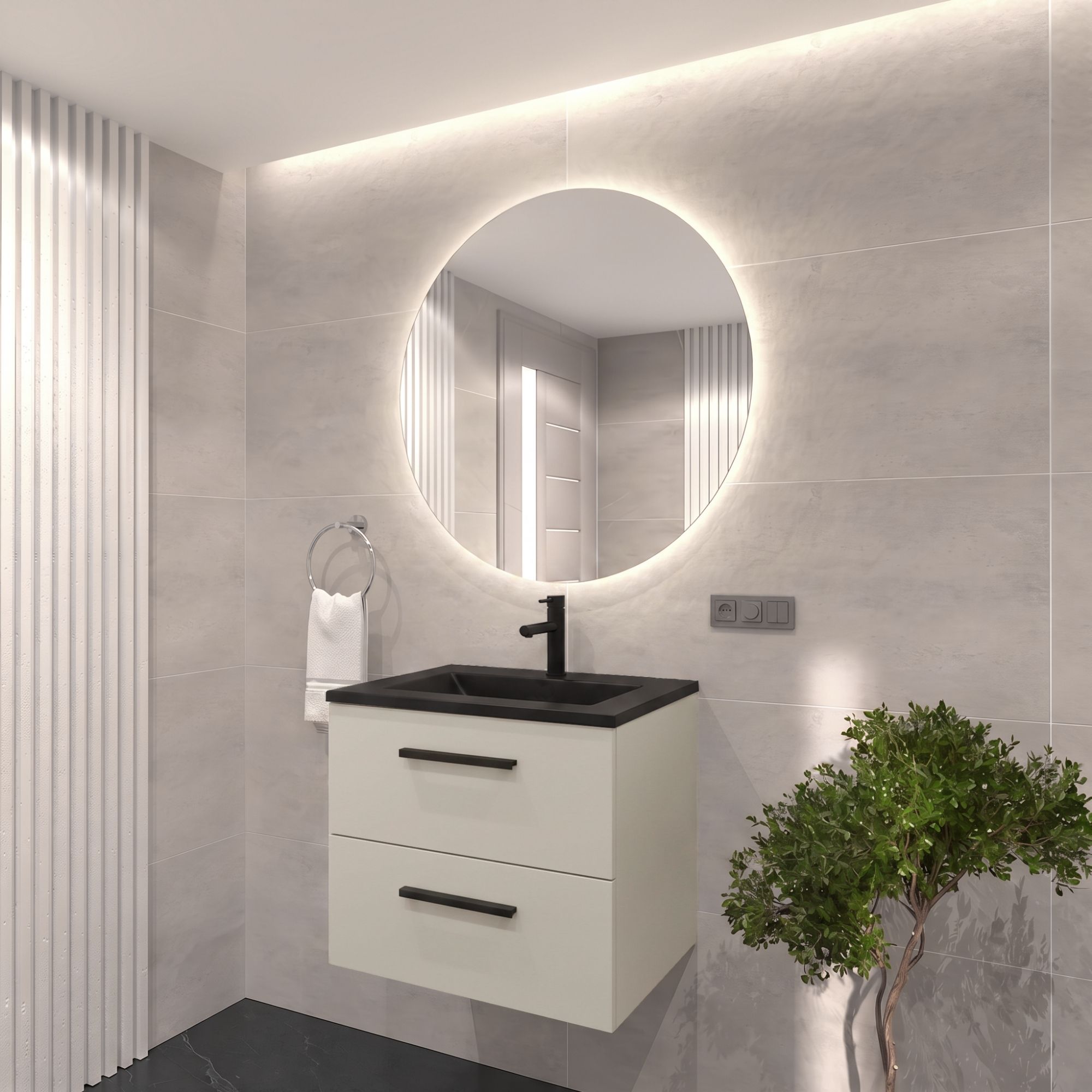 Szafka Gaia 60 z umywalką Inka 60 Sink Quality - wizualizacja