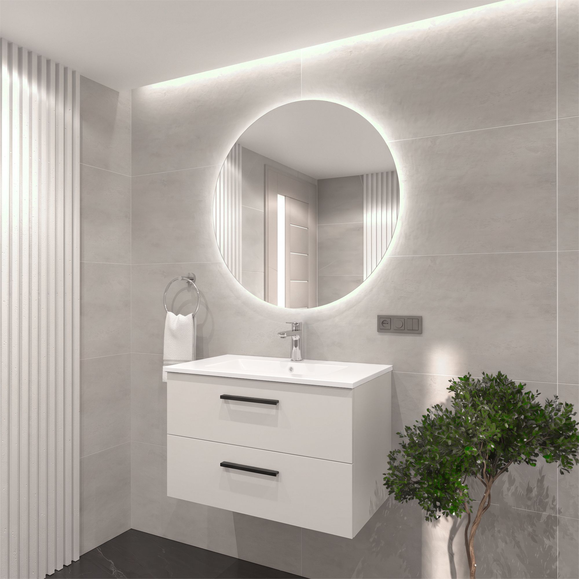 Szafka Gaia 80 z umywalką Inka 80 Sink Quality - wizualizacja