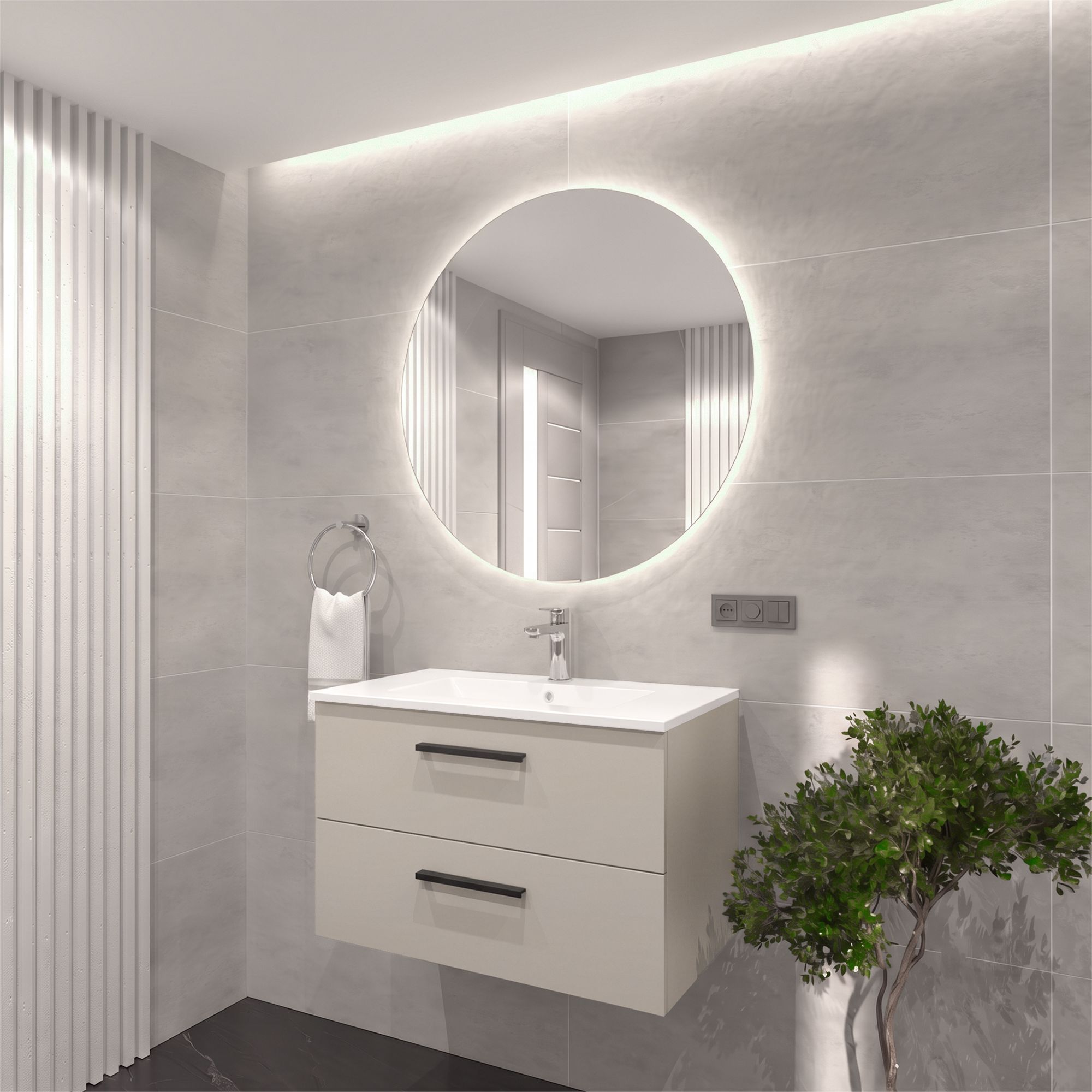 Szafka Gaia 80 z umywalką Inka 80 Sink Quality - wizualizacja
