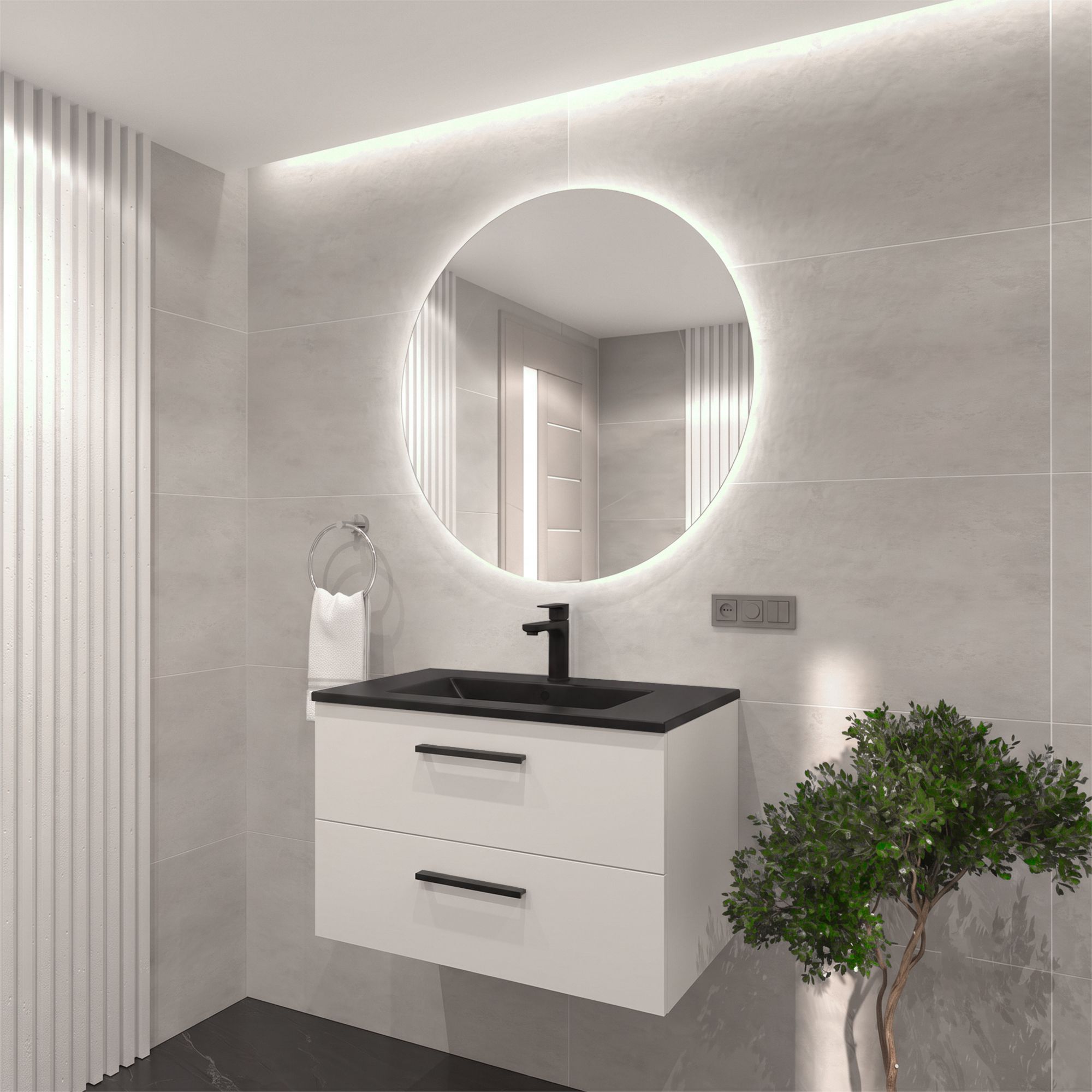 Szafka Gaia 80 z umywalką Inka 80 Sink Quality - wizualizacja