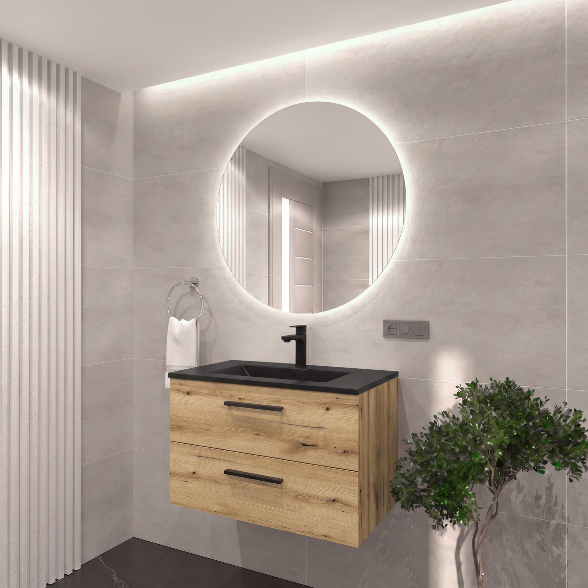 Szafka Gaia 80 z umywalką Inka 80 Sink Quality - wizualizacja