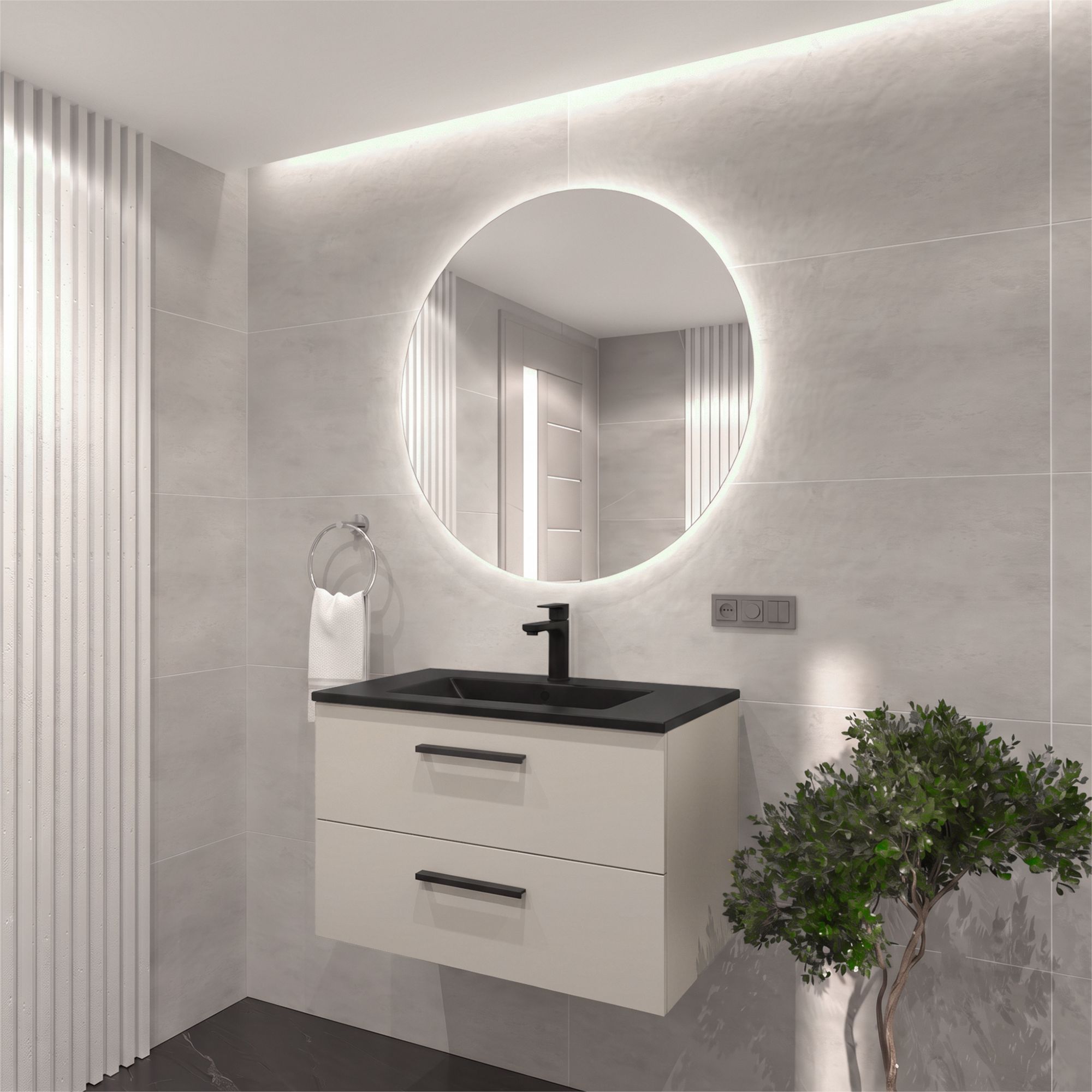Szafka Gaia 80 z umywalką Inka 80 Sink Quality - wizualizacja