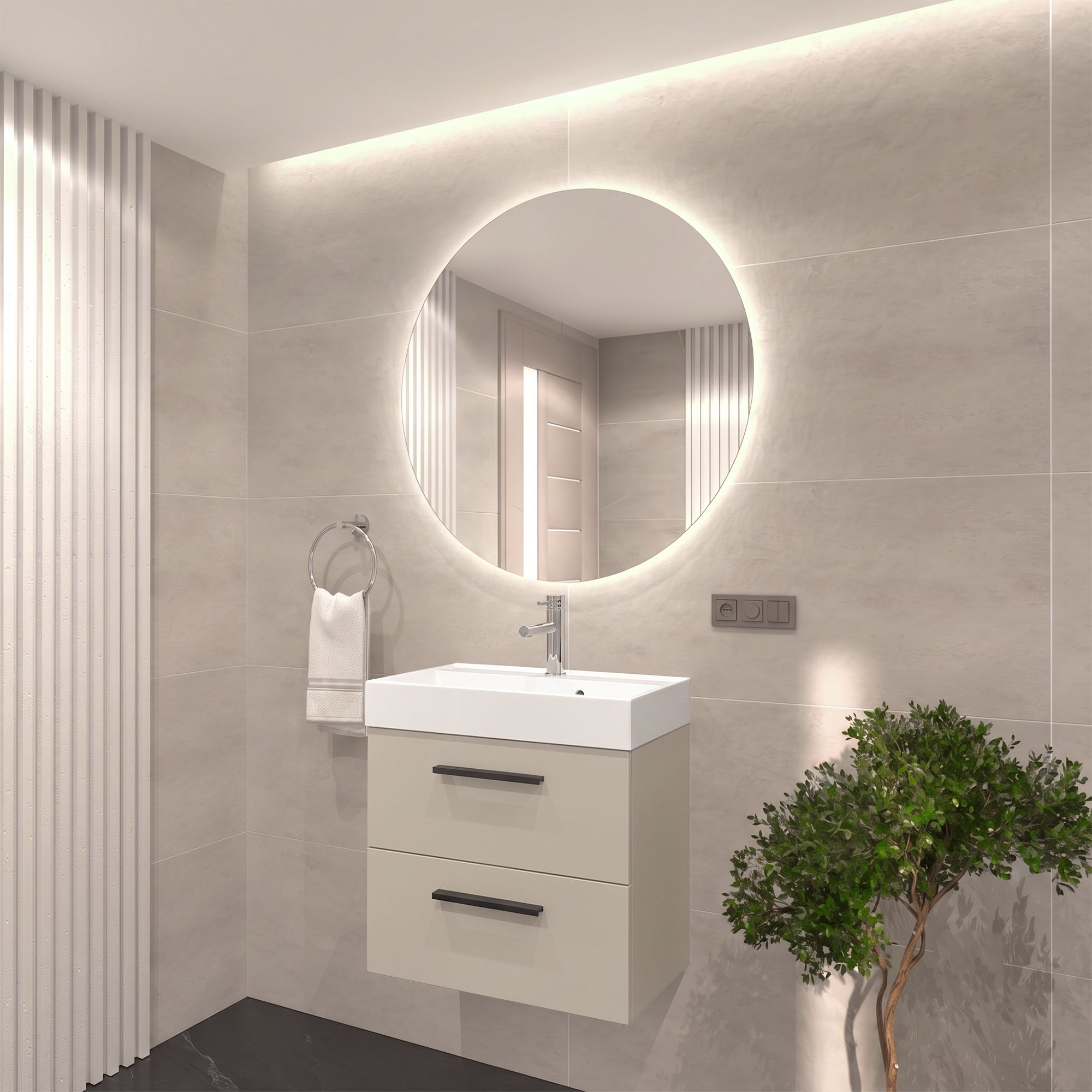 Szafka Aura 60 z umywalką Nadia 60 Sink Quality - wizualizacja