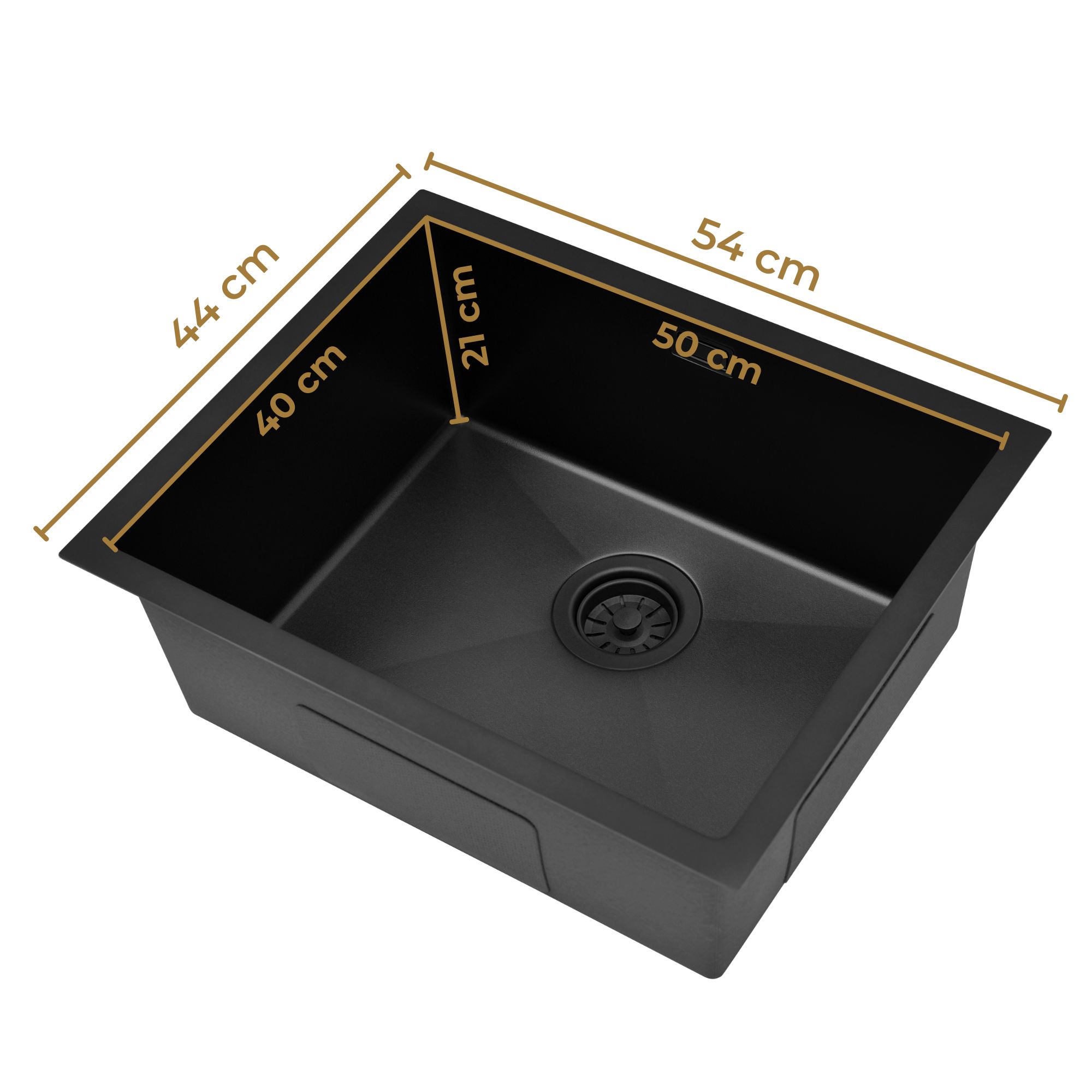 Zlew stalowy jednokomorowy Steel SINK 55 z wymiarowaniem