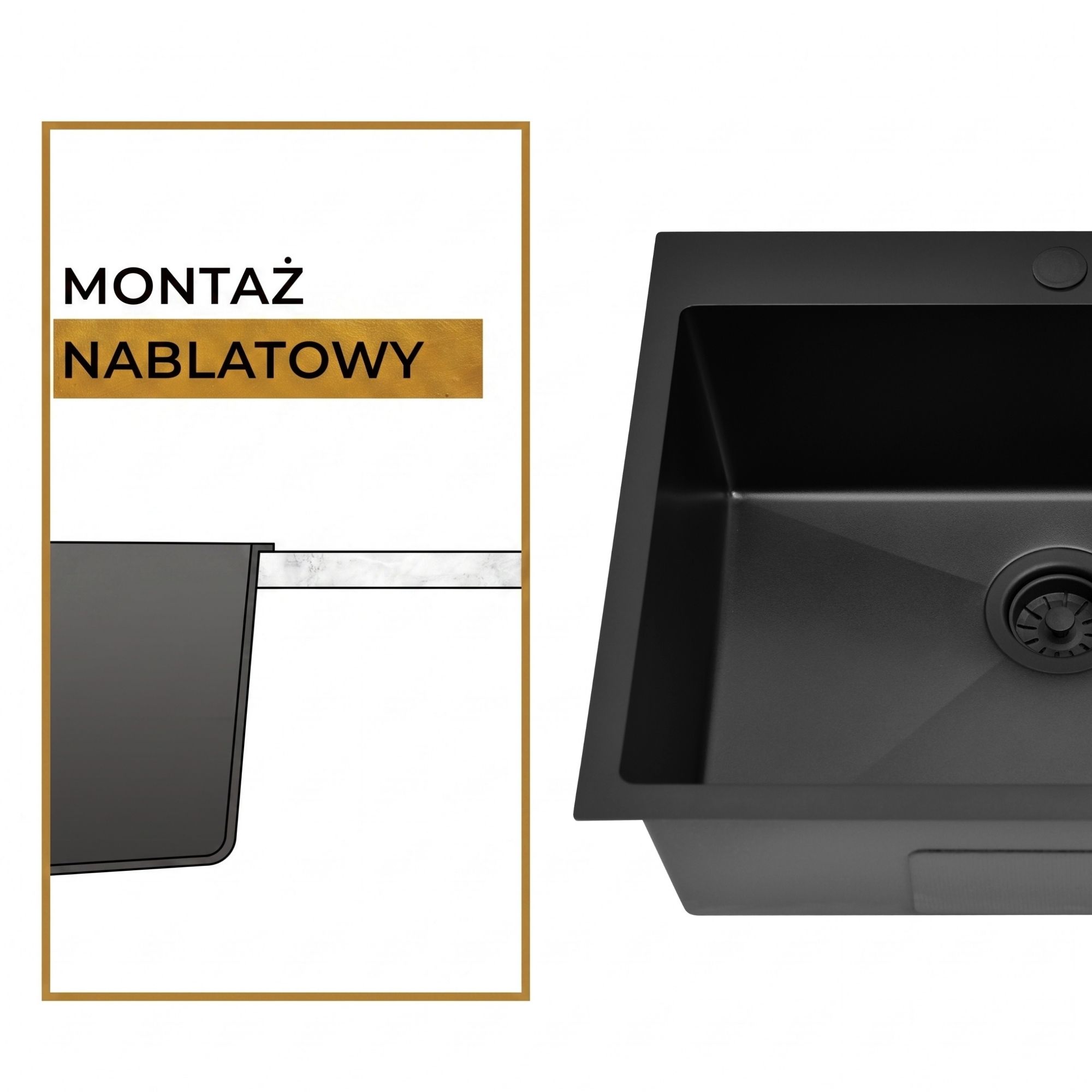 montaż sink 65 nablatowy steel