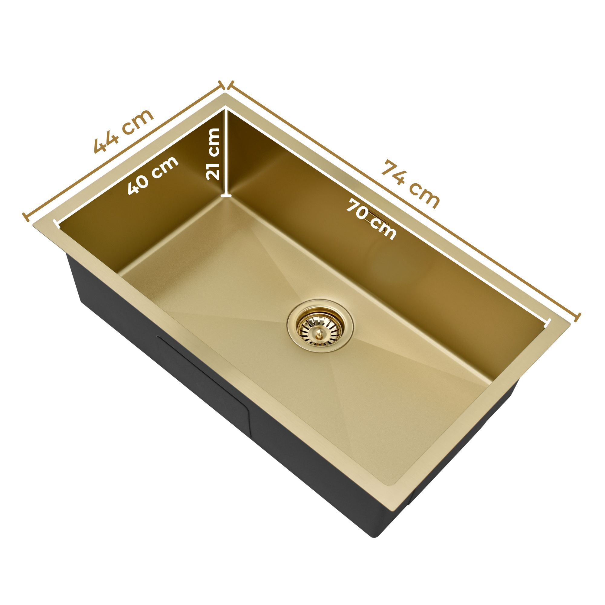 Zlew stalowy jednokomorowy SINK 75 z wymiarowaniem