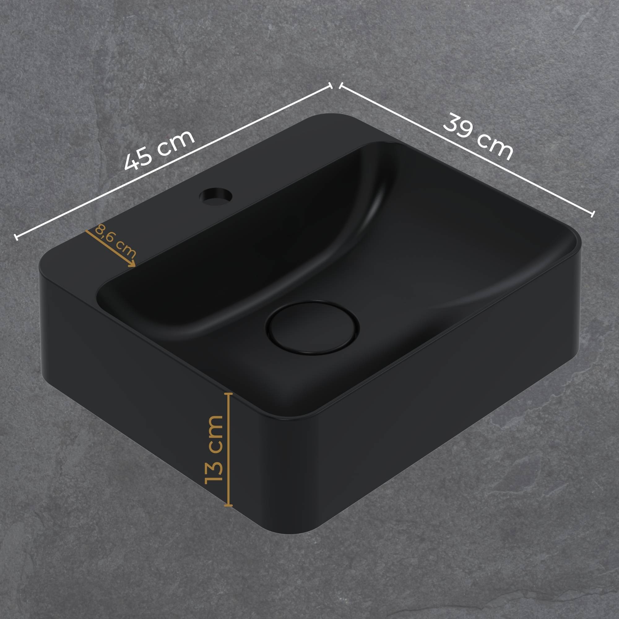 Umywalka HANA z wymiarowaniem 