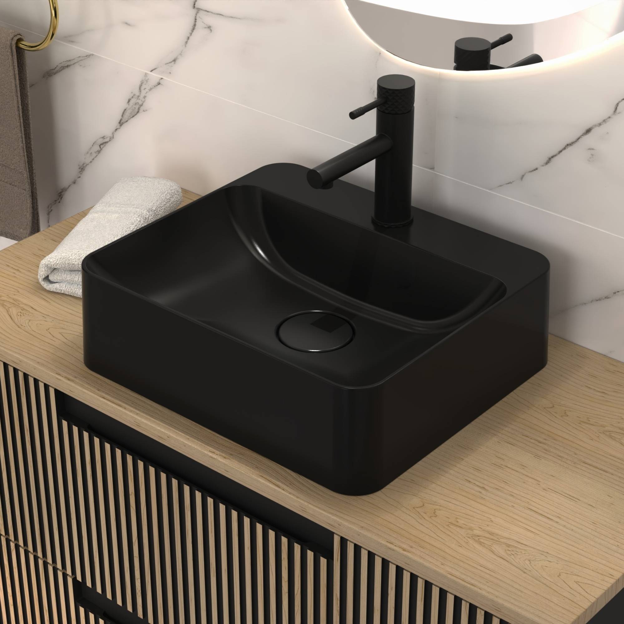 Umywalka nablatowa HANA CZARNA