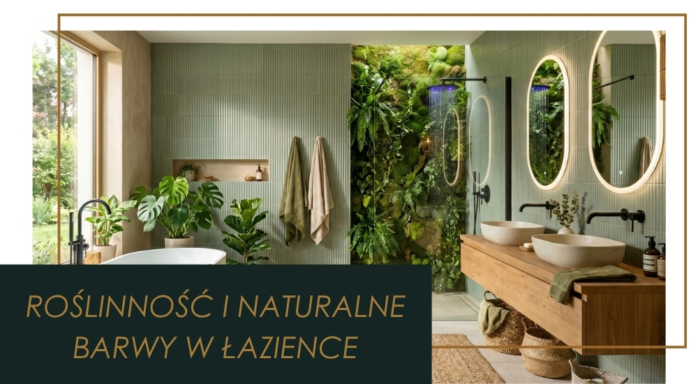 Zielona łazienka – 3 trendy aranżacyjne z roślinnością i naturalnymi barwami 2026